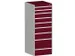 ladekast HxBxD 1600x650x650mm 9laden RAL7035 front RAL3004