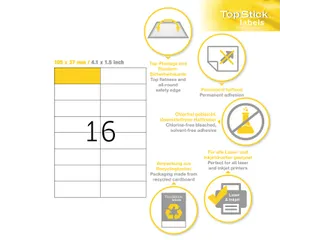 Etiketten universele labels A4 permanent 70x37mm Wit 1600 stuks - 4
