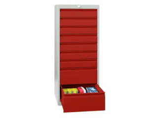 ladekast,HxBxD 1000x500x600mm,8lade(n),cil.-slot,RAL7035,front RAL3000 - 2