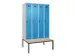locker met bank,voor scheiding van kleding,HxBxD 2120x1200x815mm,4vak