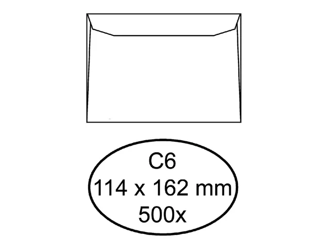 Envelop Quantore Bank C6 114X162mm 80gr Wit gegomd