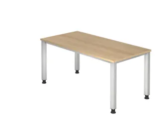 In hoogte verstelbaar bureau,HxBxD 680-760x1600x800mm,blad eiken - 1