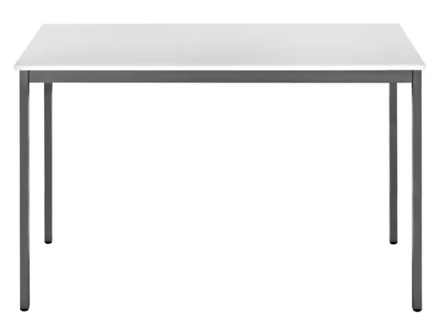 Tafel Vierkant 120x80 Cm Rechthoekig Frame Antraciet Blad Grijs