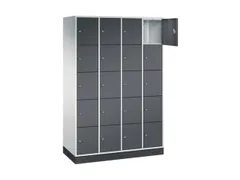 lockerkast,RAL 7035/RAL 7021,HxBxD 1950x1220x500mm,4x5vakken,cil.-slot