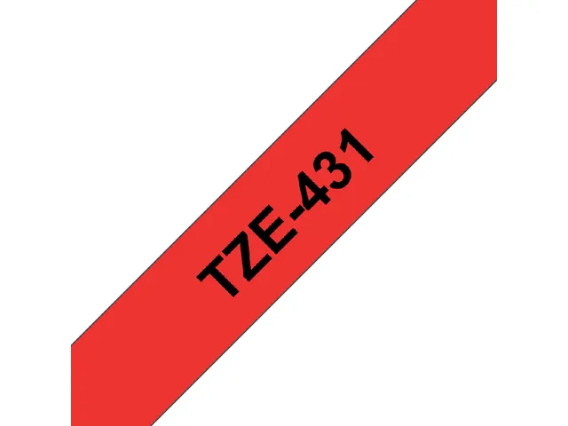 Labeltape Brother P-touch TZe-431 standaard 12mm zwart op rood