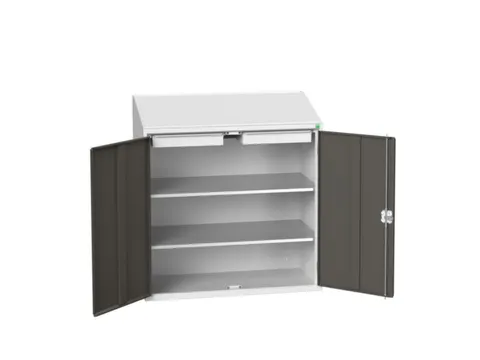 lessenaarkast 1130x1050x550mm 2 legborden 2 laden RAL7035+RAL7016