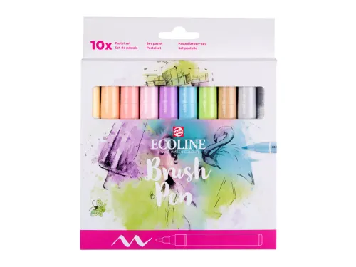 Brushpen Talens Ecoline Pastel blister à 10 stuks assorti