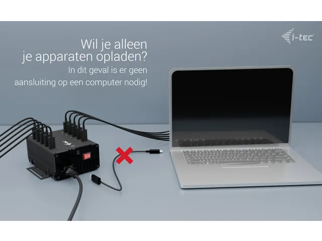 USB-C/USB-A Metal Charging + data HUB, 15W per port, 10x USB-C