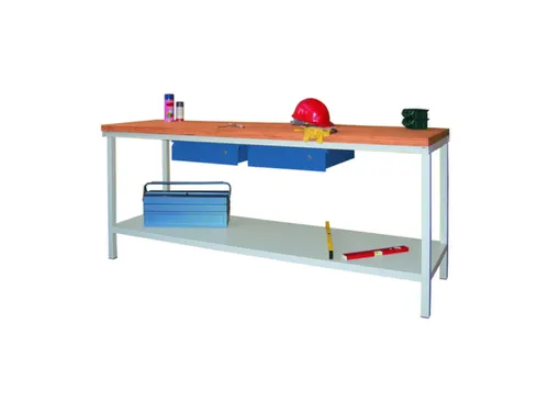 werkbank,HxBxD 900x2000x700mm,onderstel/romp RAL7035,front RAL5010