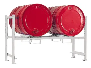 stapelframe,v. 2x200l vat,HxBxD 790x1390x650mm,1xvatensteun,verzinkt - 1