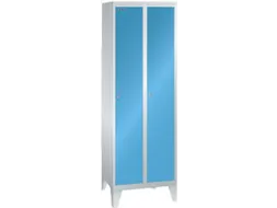 garderobekast,HxBxD 1850x600x500mm,2vak,vak B 300mm,cil.-slot,voeten