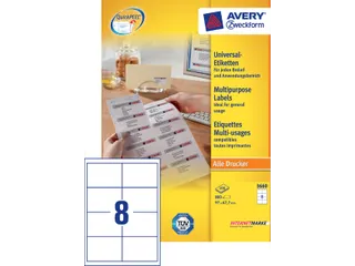 Etiket Avery 3660 97x67.7mm wit 800 stuks - 2
