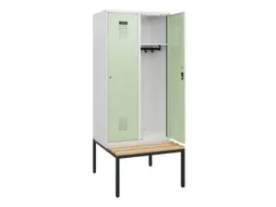 locker met bank,HxBxD 1950x800x815mm,2vak,vak B 400mm,cilinderslot