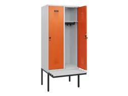 locker met bank,HxBxD 1950x800x815mm,2vak,vak B 400mm,draaigrendel
