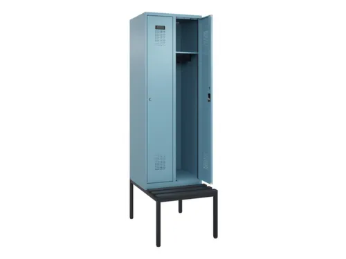 locker met bank,HxBxD 2120x600x815mm,2vak,vak B 300mm,cilinderslot