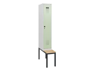 locker met bank,HxBxD 1950x300x815mm,1vak,vak B 300mm,draaigrendel - 2