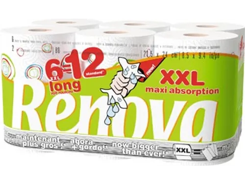 Keukenpapier Maxi Absorption XXL 2-laags wit 80vel 6 rollen