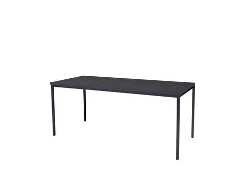 Domino Basic Tafel Vaste Hoogte 180x80 houtprint schaduw zwart 4-poots