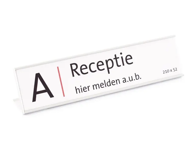 Tafelnaambord Aluminium Profiel Enkelzijdig 210x52mm