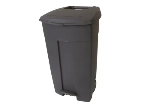 afvalbak,1x120l,HxBxD 890x560x480mm,romp PE grijs,deksel PE grijs