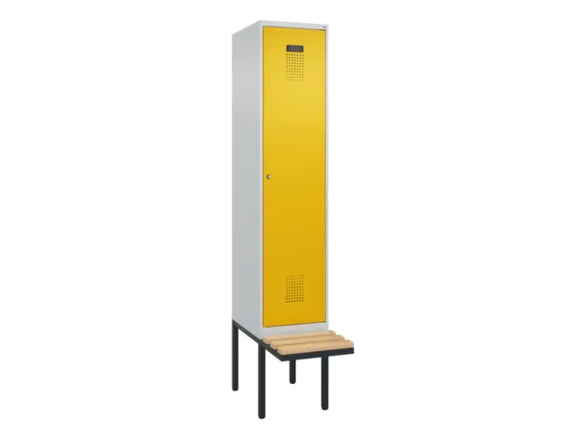 locker met bank,voor scheiding van kleding,HxBxD 2120x400x815mm,1vak