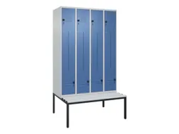 Z-garderobekast,HxBxD 2120x1200x815mm,8vak,vak B 300mm,draaigrendel