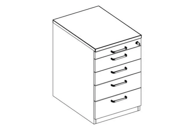 caisson de bureau,HxlxP 740x430x800mm,4tiroir(s),MS-gris foncé