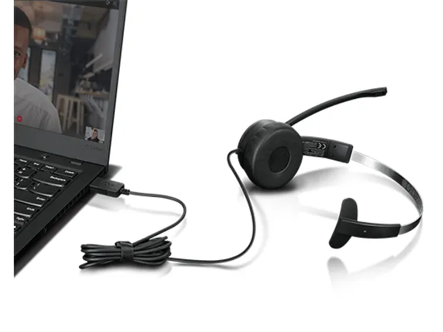 Lenovo 100 Mono Headset Bedraad Kantoor/callcenter 20 - 20000 Hz