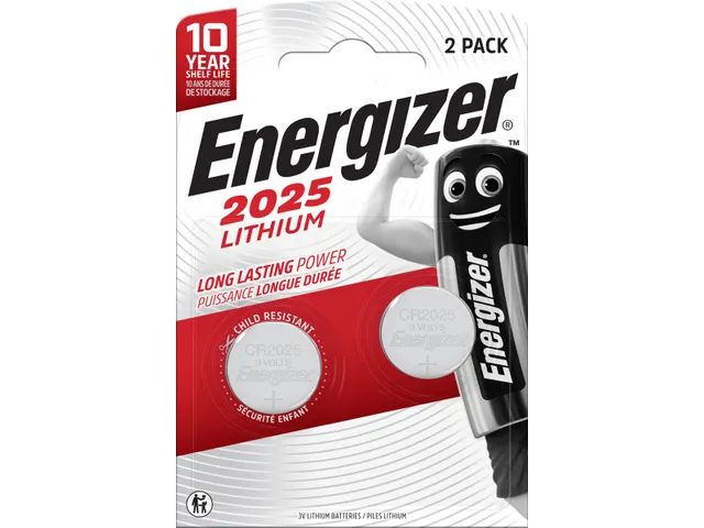 knoopcel CR2025, blister van 2 stuks