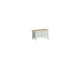 werkbank,verrijdbaar,HxBxD 840x1500x750mm,beukenblad,draagverm. 1200kg - 2