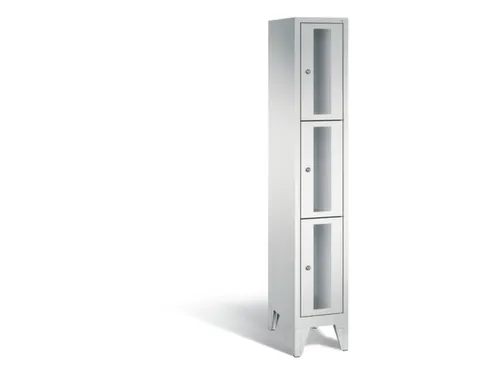 lockerkast 1850x320x500mm 1x3 vakken Cilinderslot Poten RAL7035