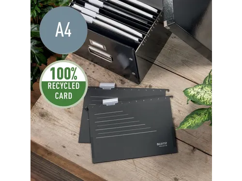 Hangmap Leitz Alpha Recycle A4 verticaal V-bodem zwart