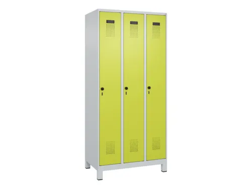 locker,HxBxD 1950x900x500mm,3vak,vak B 300mm,draaigrendel,voeten