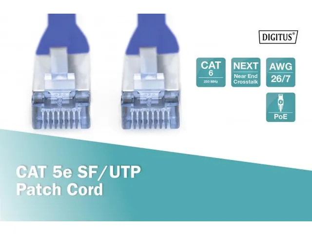 CAT 5e SF-UTP patchkabel Cu PVC AWG 26/7 Lengte 3m Blauw