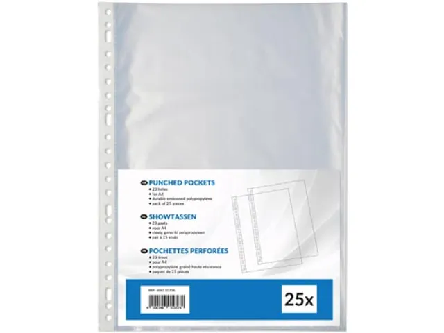 Geperforeerde showtas A4 23-gaatsperforatie 0.08mm pak van 25 stuks