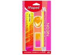 Tekenset Maped Neon set à 5 delen assorti