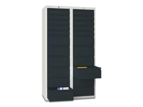 ladekast HxBxD 1800x1000x500mm 22laden RAL7035 front RAL7016
