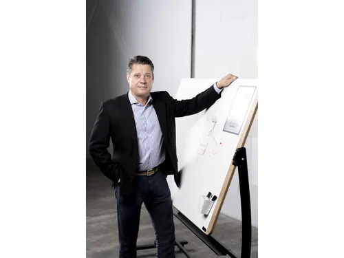 Whiteboard Rocada Natural 129x100cm wit mobiel 2-zijdig
