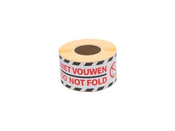 Waarschuwingsetiket Rillprint do not fold 46x125mm wit 250 stuks
