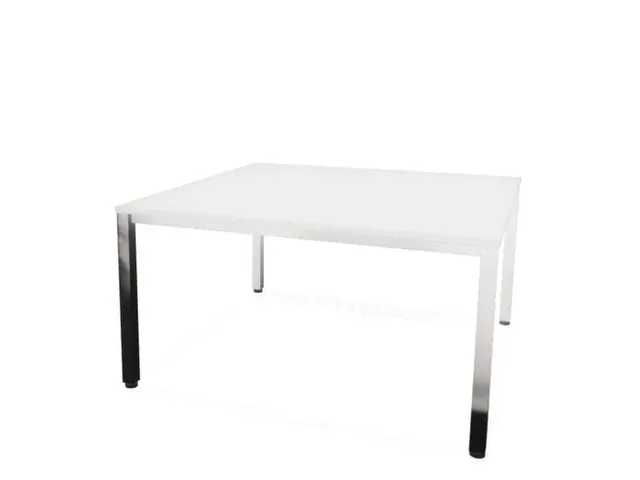 vergadertafel HxBxD 74x140x140cm vierkant 4voeten verchroomd Bl-wit