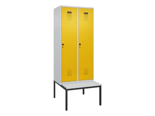 locker met bank,voor scheiding van kleding,HxBxD 2120x800x815mm,2vak