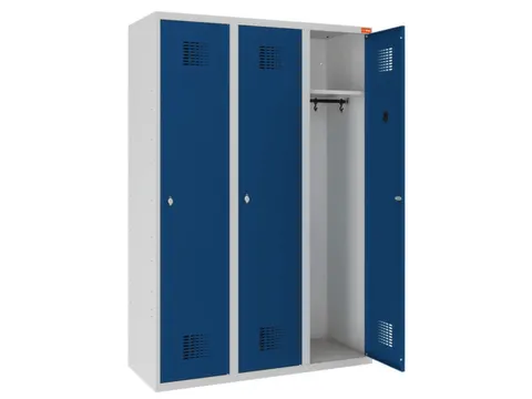 lockerkast,HxBxD 1800x1200x500mm,3vak,draaigrendel,sokkel,romp RAL7035