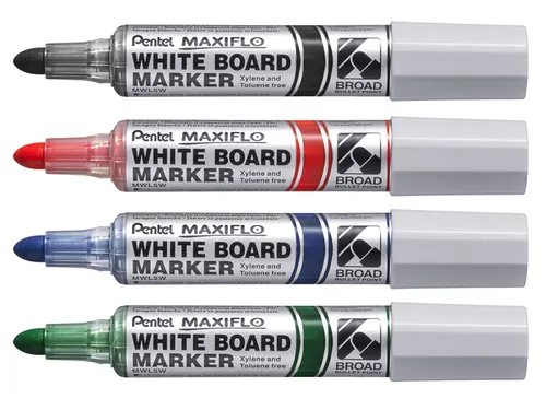 Viltstift Pentel MWL5M Maxiflo whiteboard rood 3mm