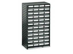 ESD-assortimentskast,HxBxD 550x310x180mm,48lade(n),laden zwart