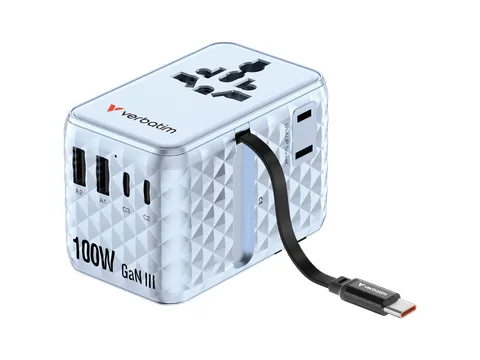 30192 Charge'n'Travel 100W Reislader universeel 2xUSB-C+2xUSB-A blauw