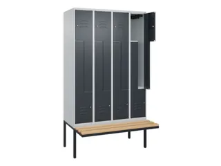 Z-garderobekast,HxBxD 2120x1200x815mm,8vak,vak B 300mm,cil.-slot - 2