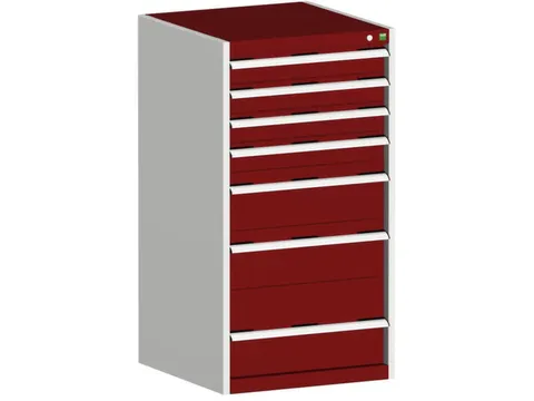 ladekast HxBxD 1200x650x650mm 7laden romp RAL7035 front RAL3004