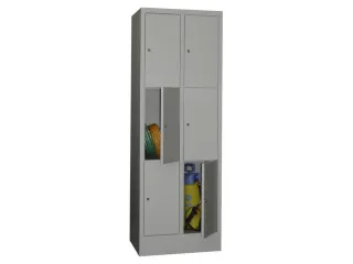 lockerkast,HxBxD 1850x600x500mm,2x3vakken,RAL7035,front RAL7016 - 1