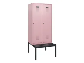 locker met bank,HxBxD 1950x800x815mm,2vak,vak B 400mm,cilinderslot - 2