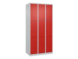 lockerkast,HxBxD 1850x900x500mm,3x3vakken,vak B 300mm,cil.-slot